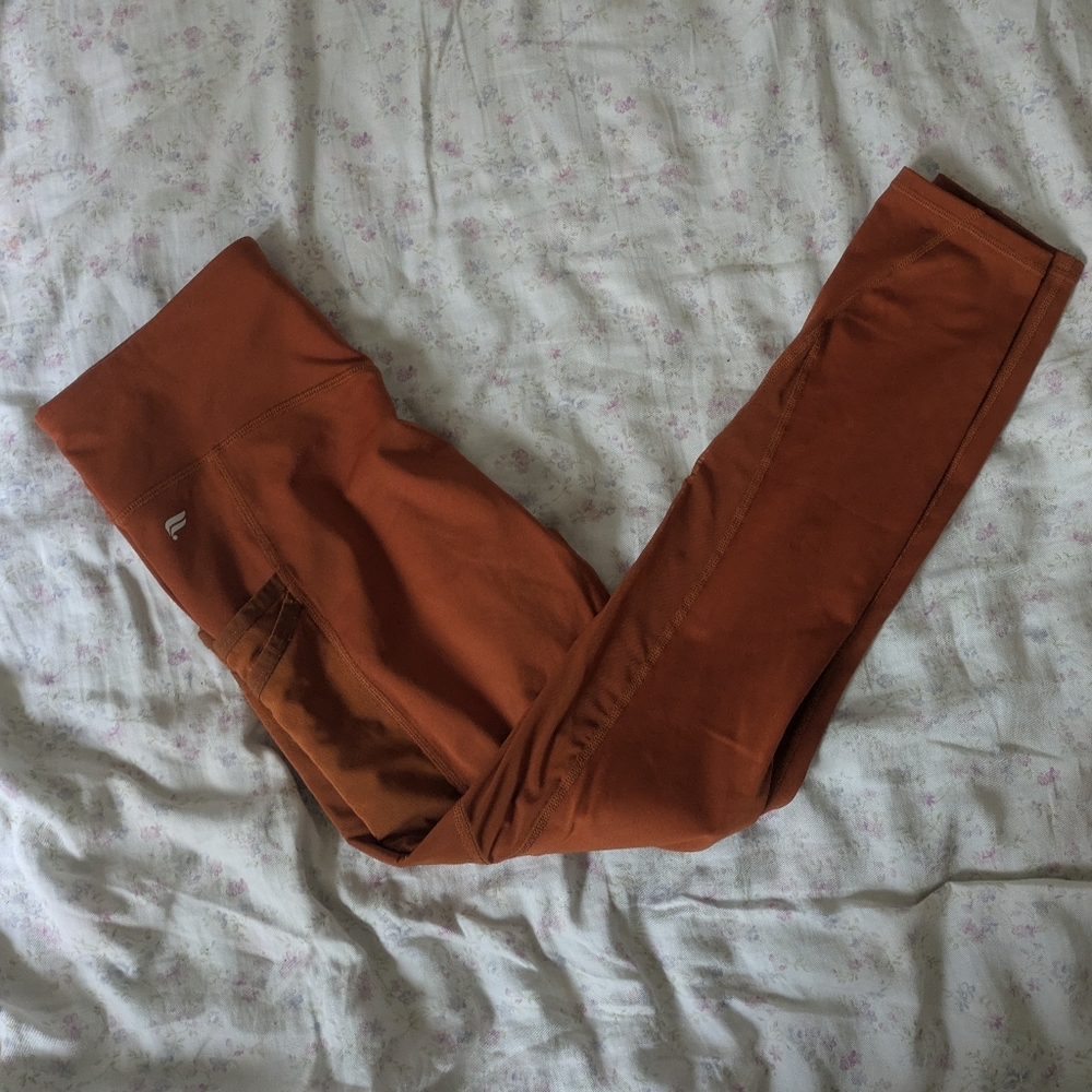 Fabletics Burnt Orange Trinity Motion365 Mid-Rise 7/8 Leggings